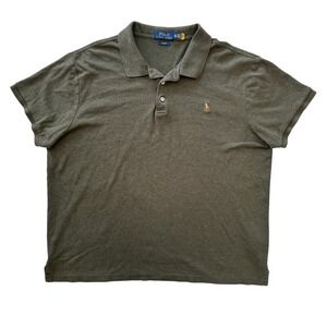 Polo Ralph Lauren XXL Olive Green Slim Fit‎ Short Sleeve Men's Polo Shirt